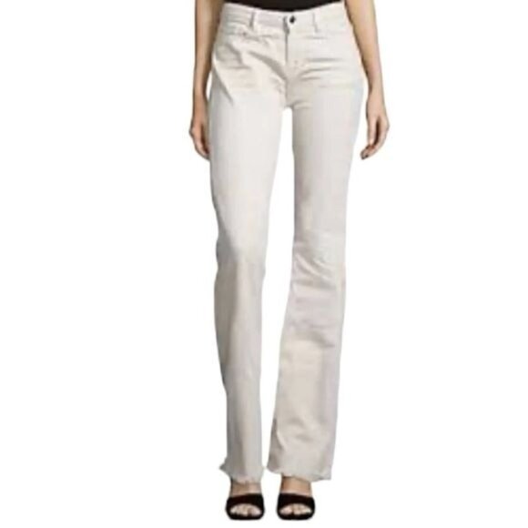 IRO White Fringe Mid Rise Straight Leg Size 31 - Picture 1 of 10